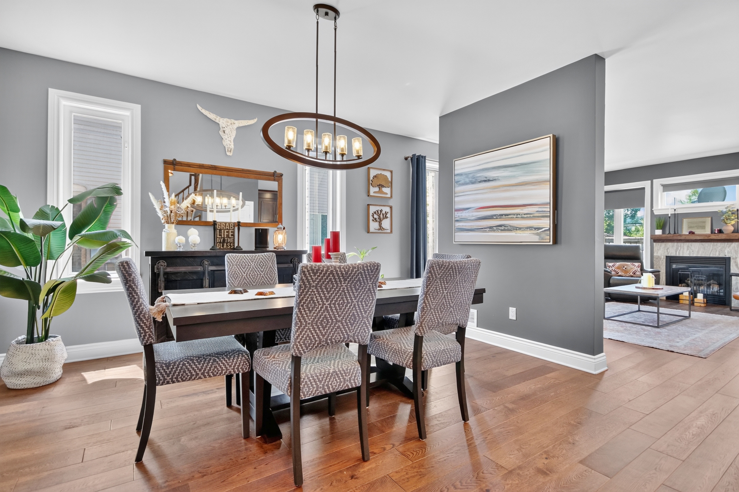 Formal dining room with hardwood floors